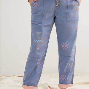 Pilcro The Wanderer Cross-Stitched Pants